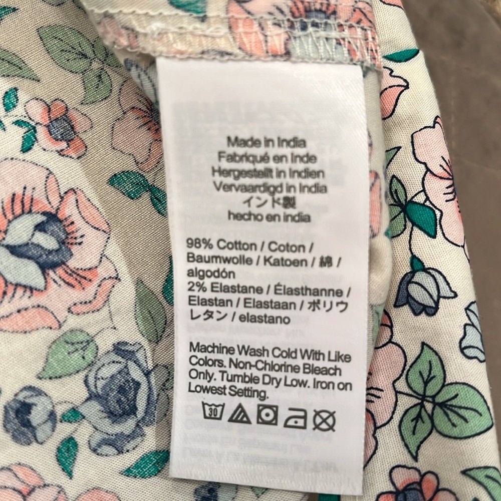 J. Crew Floral Puff-Sleeve Ruffle-Collar Top/NWT/L - Picture 9 of 10